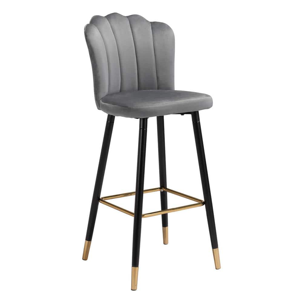 ZUO Zinclair Gray 100% Polyester Bar Chair 109227 - The Home Depot