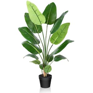 3 ft. Artificial Bird of Paradise Palm Tree, Faux Palm Tree Potted Plant with Adjustable 14 Leaves