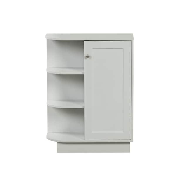 Spaco Gray Bathroom Open Style Shelf Cabinet with Adjustable Plates Ample Storage Space
