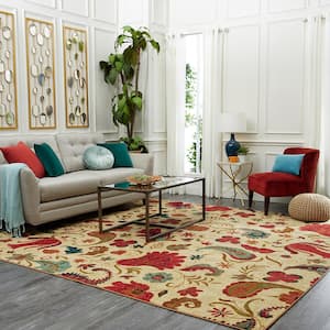 Tropical Acres Multi 10 ft. x 10 ft. Paisley Area Rug