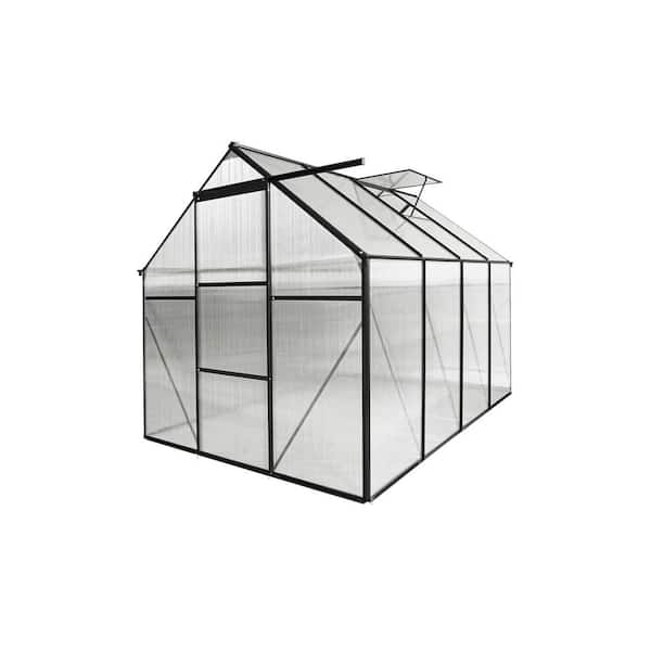 74.8 in. W x 74.8 in. D x 76.77 in. H Black Outdoor Patio Walk-in Greenhouse