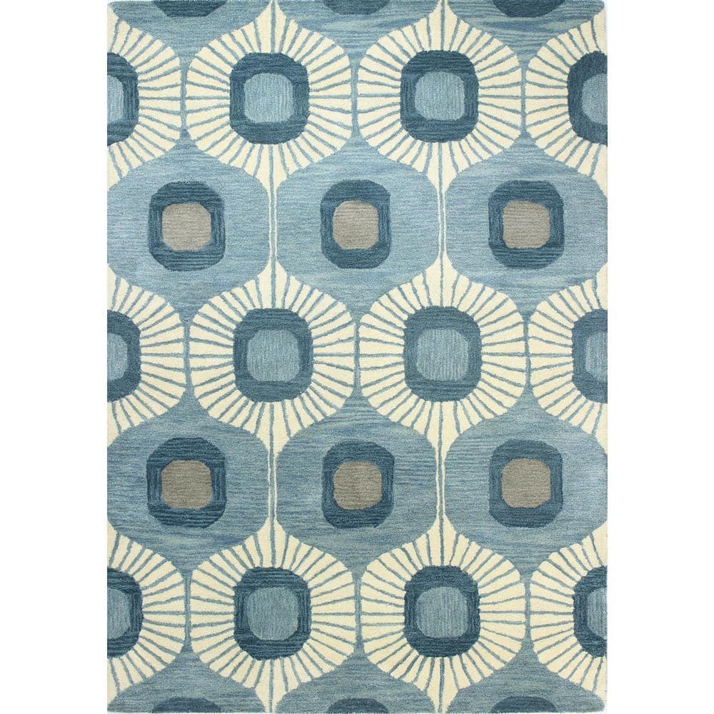 Chelsea Lt. Blue 5 ft. x 8 ft. (5 x 76) Geometric Contemporary Area Ru