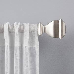 36 in. - 72 in.Adjustable Length 1 in. Dia Single Curtain Rod Kit in Matte Silver with Napoleon Finial