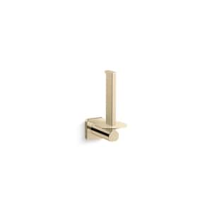 Parallel Vertical Wall Mounted Toilet Paper Holder in Vibrant French Gold