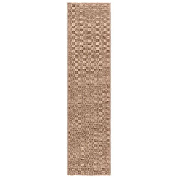 Atrium Sisal Beige 2 ft. x 8 ft. Modern Solid Indoor/Outdoor Runner Rug