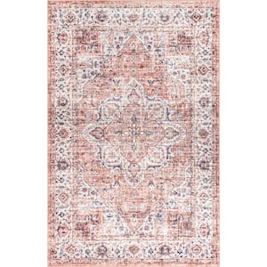 Ama Persian Spill-Proof Machine Washable Rust 8 ft. x 10 ft. Area Rug