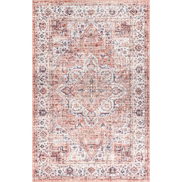 nuLOOM Ama Persian Spill-Proof Machine Washable Rust 8 ft. x 10 ft. Area Rug
