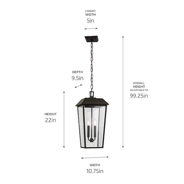 KICHLER Mathus 22 in. 2-Light Olde Bronze Traditional Outdoor