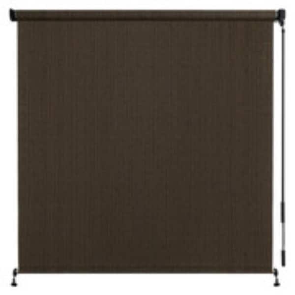 6' W x 6' H Outdoor Roller Shade, Exterior Cordless Patio Roll Up Blinds with Splicing Design for Gazebo Pergola, Mocha