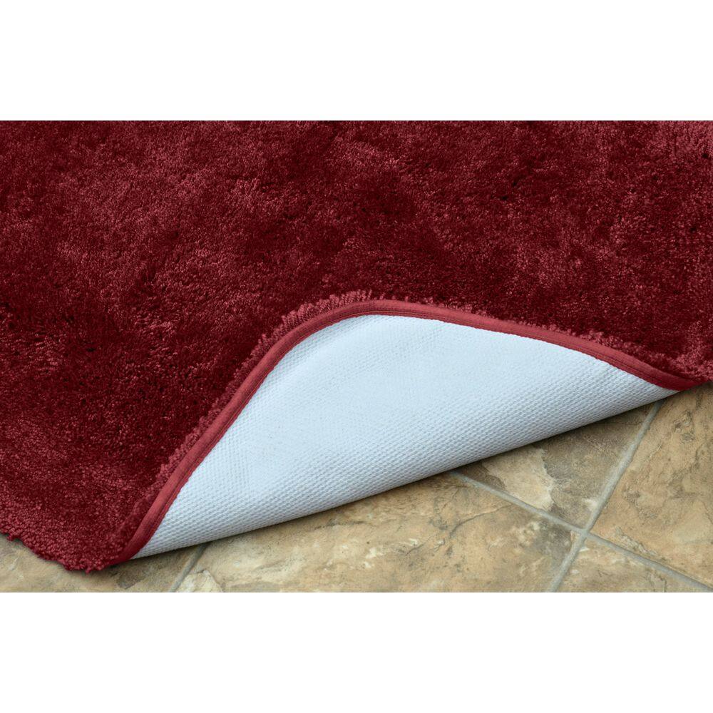 Red Ultra Plush Washable Nylon 3-Piece Bath Rug Set