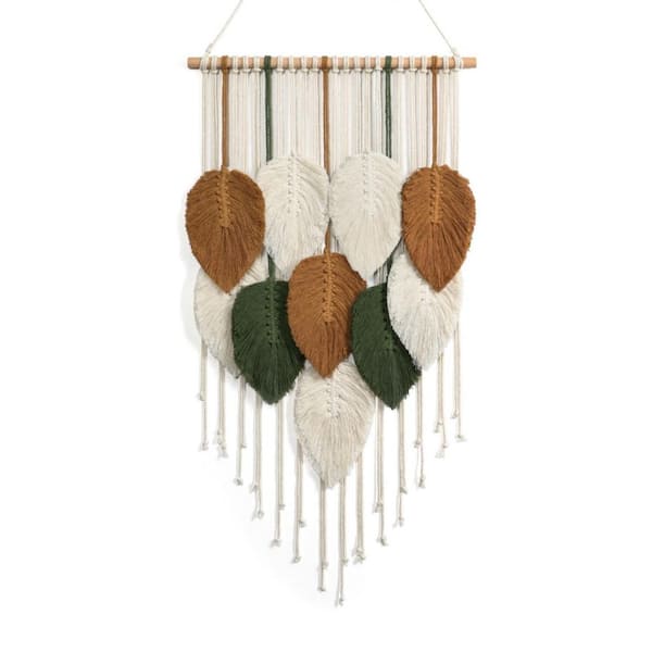 Unbranded Multi color 16.5"W x 29.5"L Wall Hanging Leaves Woven Tapestry