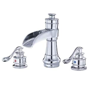 8 in. Widespread Double Handle 3 Holes Bathroom Sink Faucet in Polished Chrome
