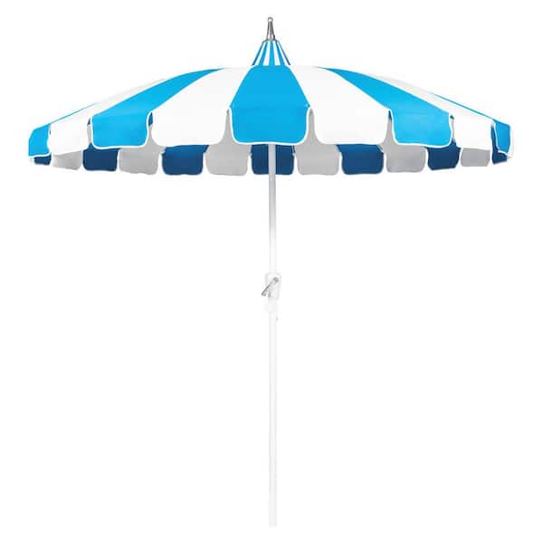 GARSING 8 ft. Pagoda Outdoor Market Patio Umbrella in Teal Blue