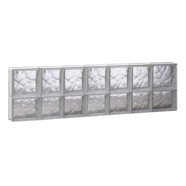 Clearly Secure 44.25 in. x 13.5 in. x 3.125 in. Frameless Wave Pattern Non-Vented Glass Block Window