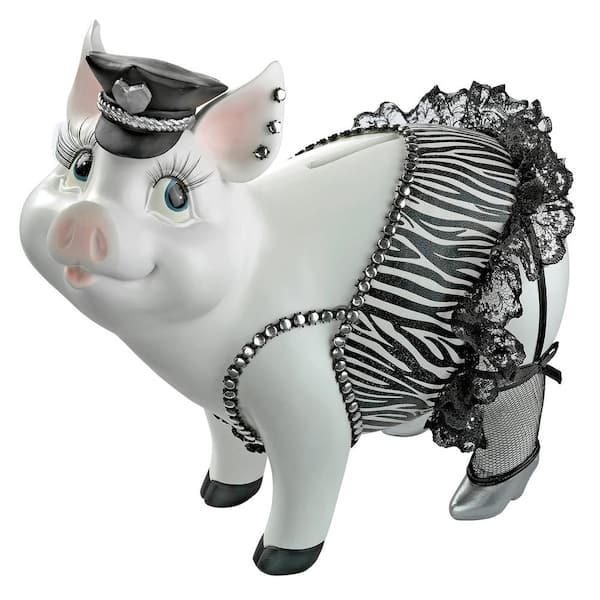 Design Toscano 7 in. H Porker on Patrol Pig Statue