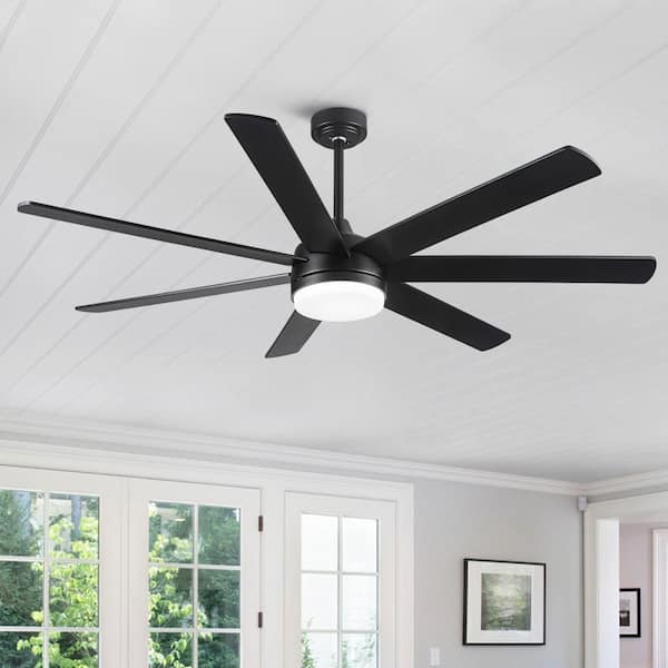 72 in. Brown Reversible Quiet DC Motor Downrod Mount Standard Fan with Remote Control Dimmable 6 Wind Speed