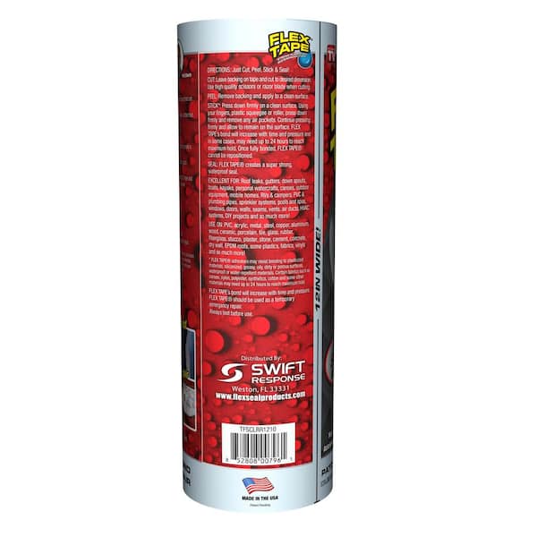 Flex Tape Clear 12 in. x 10 ft. Strong Rubberized Waterproof Tape (4-Pack)
