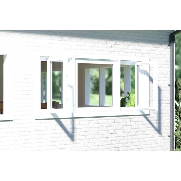 TAFCO WINDOWS 83.25 in. x 36 in. White Double-Pane Insulated Glass
