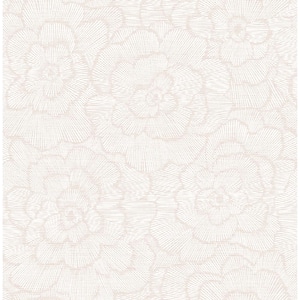 Periwinkle Pink TextuRed Floral Paper Strippable Roll (Covers 56.4 sq. ft.)