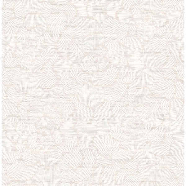 A-Street Prints Periwinkle Pink TextuRed Floral Paper Strippable Roll (Covers 56.4 sq. ft.)