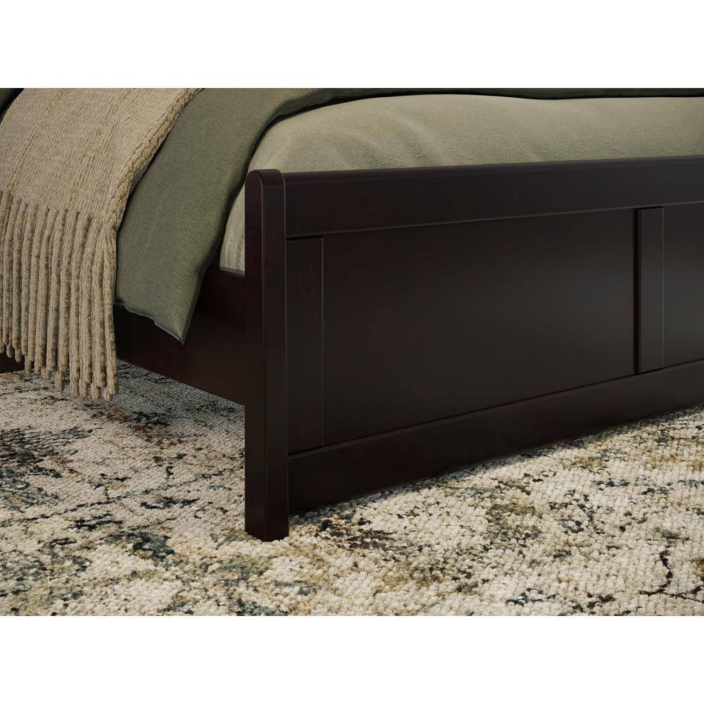 Valencia Espresso Full Wood Sleigh Platform Bed with Slats