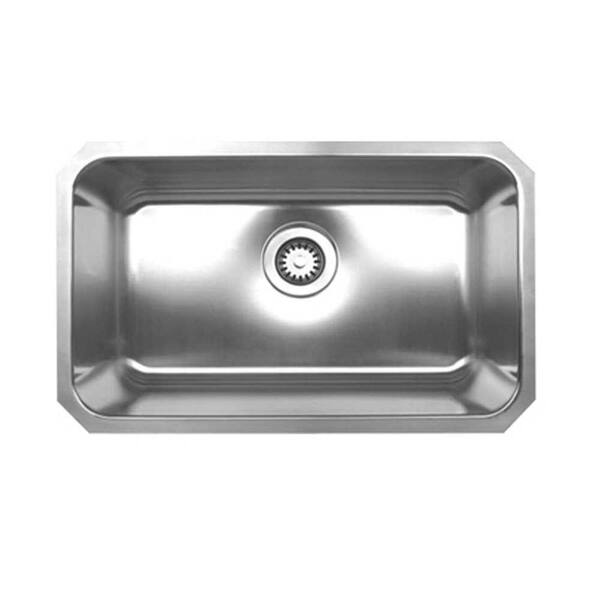Whitehaus Collection Noah's Collection Brushed Undermount Stainless Steel 30.25 in. 0-Hole Single Bowl Kitchen Sink