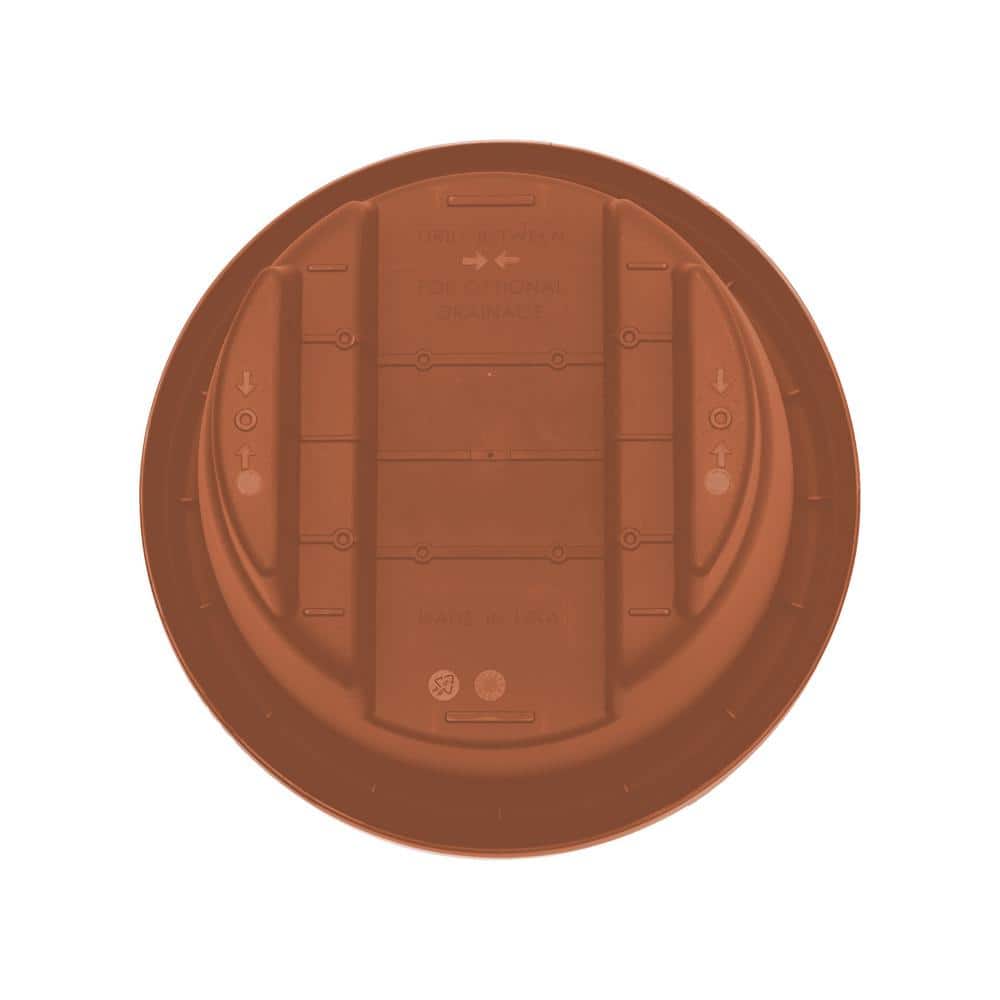 Terra Cotta Resin 12" Round Deck Rail Planter