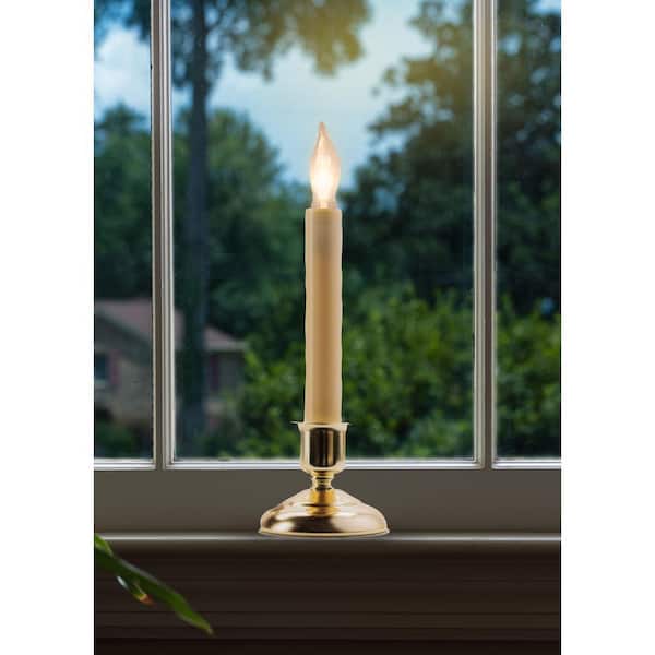 9 in. Electric Christmas Candles with Brass Base (Set of 4) CC200BR4 - The  Home Depot