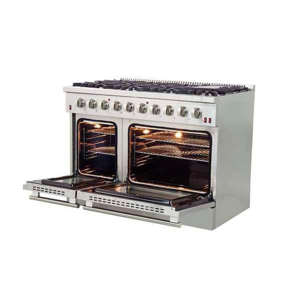 Galiano 48-inch Stainless Steel Dual-Fuel Range with Griddle