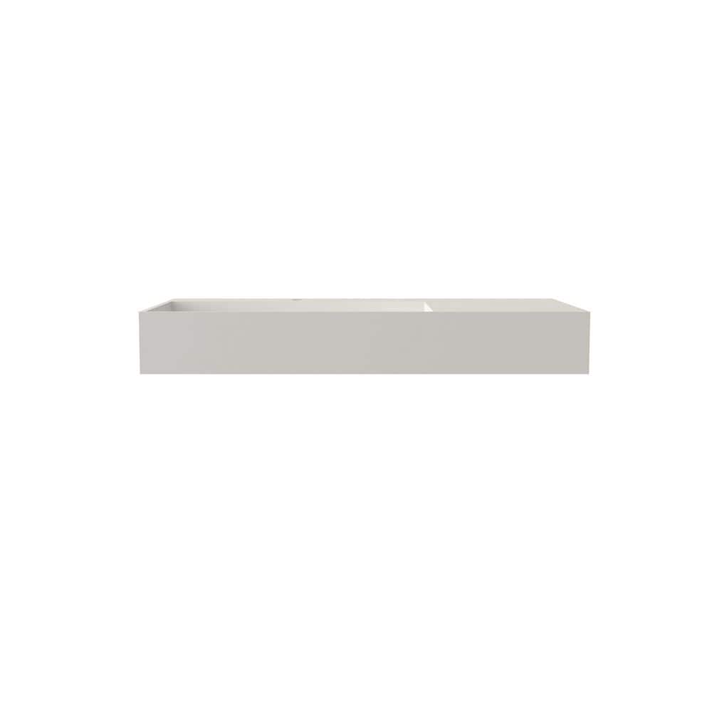 36 in. 18 in. Drop-In Bathroom Sink in Matte White Solid Surface with Integrated Basin Durable Construction price history on PriceWatchPro