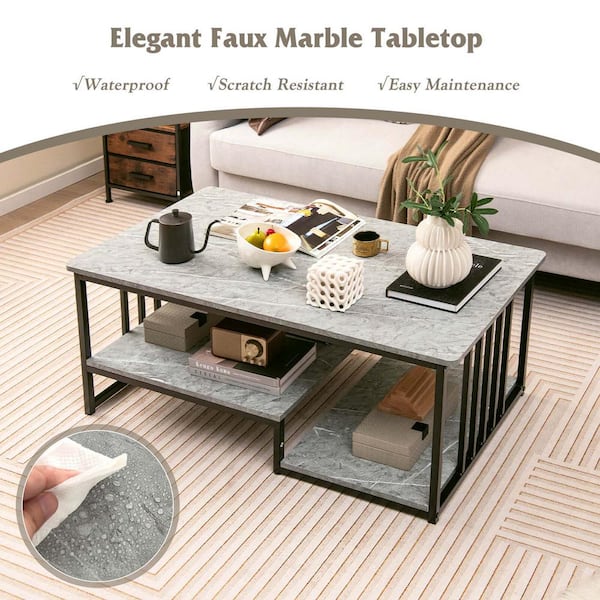 2 tier marble coffee table hotsell