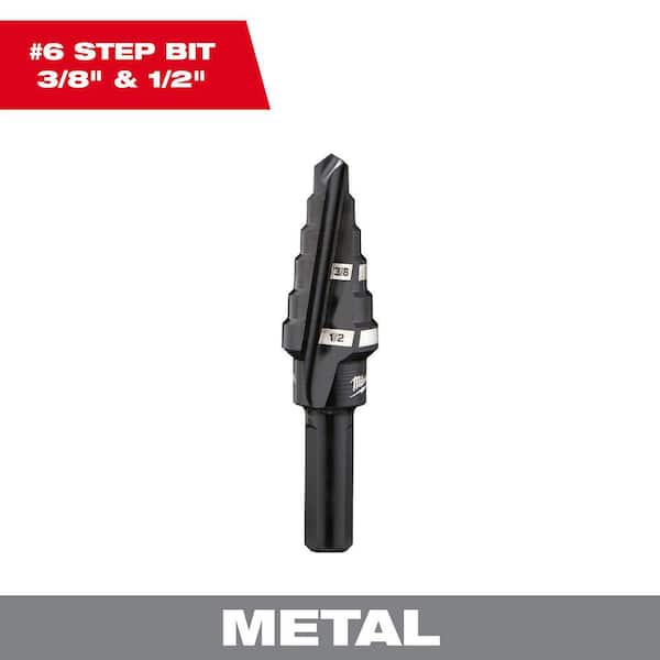 Milwaukee 3/8 in. - 1/2 in. #6 Black Oxide Step Drill Bit (2-Steps)