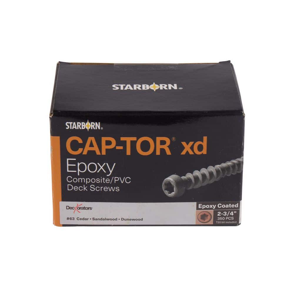 "#10 x 2-3/4 in. Star Trim Head Epoxy Coated Steel Composite Deck Screws Buckskin #63 (350-Pieces)" price history on PriceWatchPro