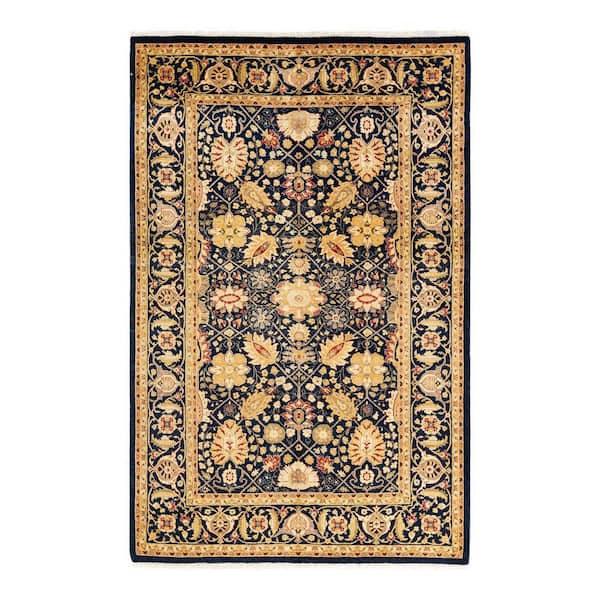Solo Rugs Mogul One-of-a-Kind Traditional Blue 4 ft. 8 in. x 7 ft. 2 in. Oriental Area Rug