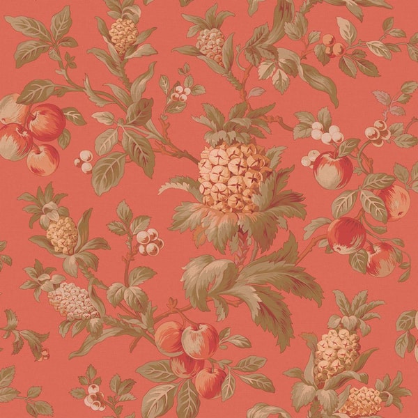 The Wallpaper Company 10 in. x 8 in. Orange Savannah Garden Wallpaper Sample
