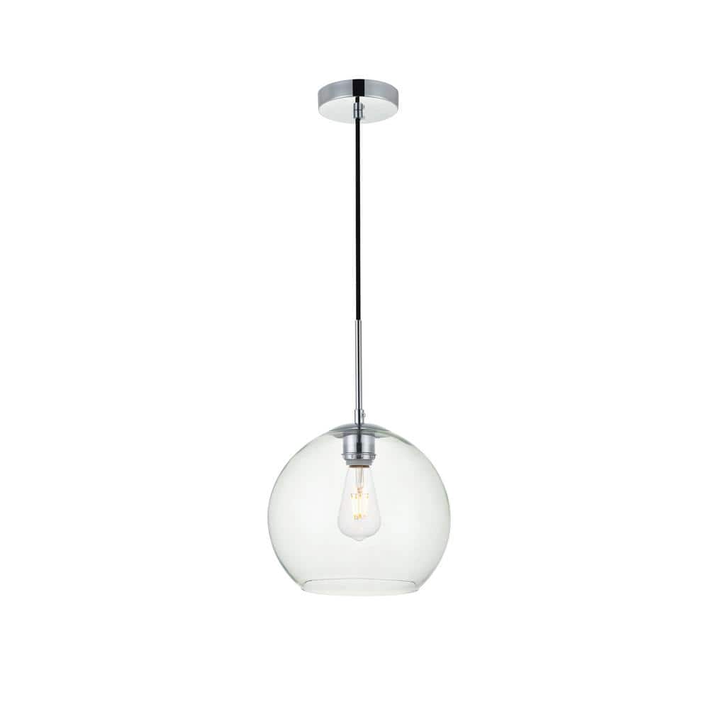 Timeless Home Blake 1-Light Chrome Pendant with Clear Glass Shade