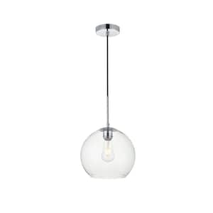 Timeless Home Blake 1-Light Chrome Pendant with Clear Glass Shade