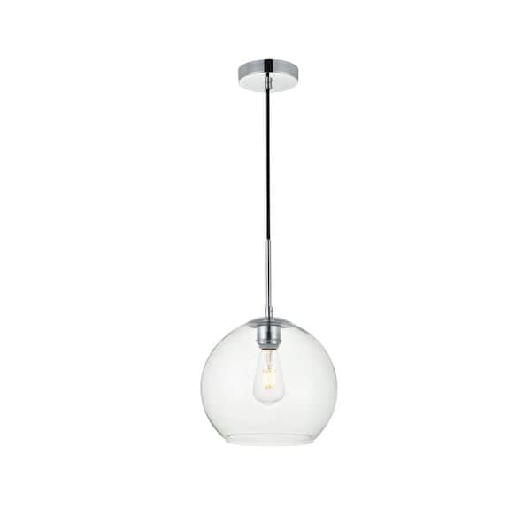 Unbranded Timeless Home Blake 1-Light Chrome Pendant with Clear Glass Shade