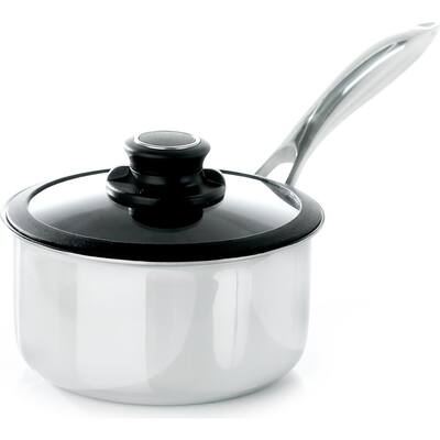 2.5 qt. Stainless Steel Nonstick Sauce Pan with Glass Lid