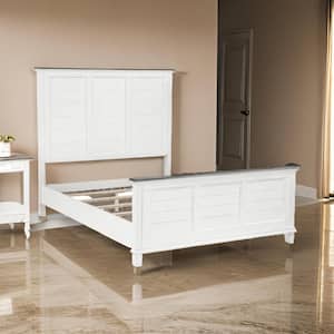 Benjara Jack Black Wood Frame Queen Panel Bed with Tapered Legs and ...