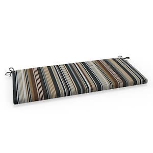 Stripe Rectangular Outdoor Sofa Setee Swing Bench Cushion with Ties in Labrisa Rattan