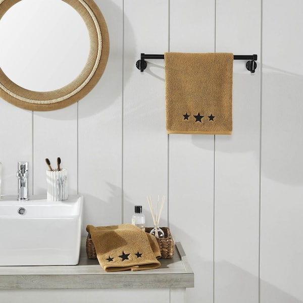 Black Stars Doe Tan 100% Cotton Hand Towel (Set of 2)