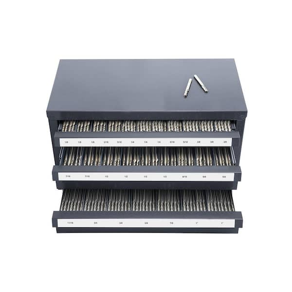 14.76 in. Tool Storage Bin,7.87 in.W x 7.87 in. H 3-Drawer Steel Cabinet for End Mill Organization Accommodates