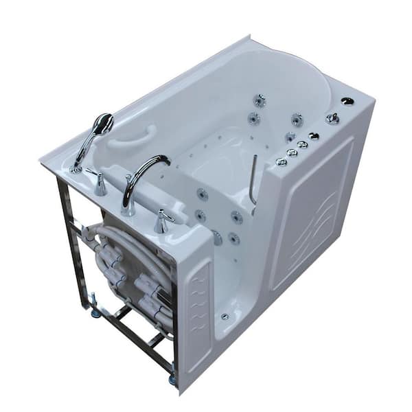 Universal Tubs Nova Heated 4.5 ft. Walk-In Air and Whirlpool Jetted Tub in White with Chrome Trim