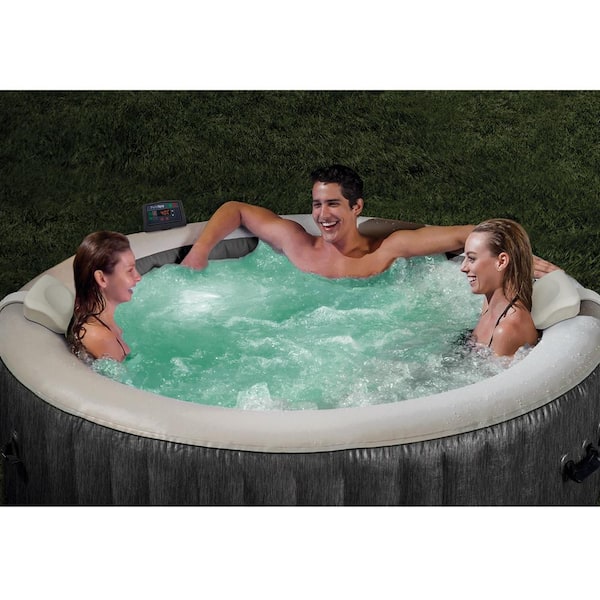 Intex PureSpa 4-Person Inflatable Portable Heated Jet Hot Tub & Cover  Package 28429E + 28523E - The Home Depot