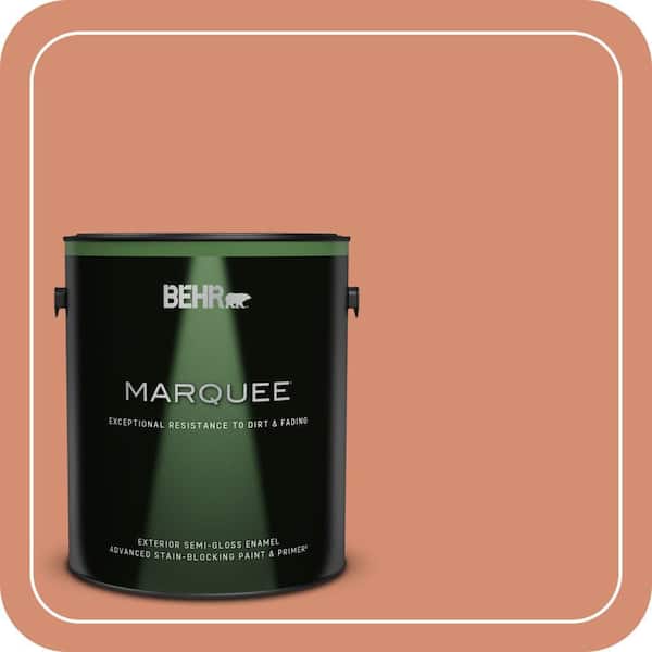 BEHR MARQUEE 1 gal. #ICC-63 Terra Cotta Pot Semi-Gloss Enamel Exterior Paint & Primer