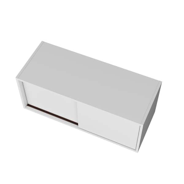 Classic 31.90 in. W x 13 in. D x 13 in. H Bathroom Storage Wall Cabinet in White with Sliding Door