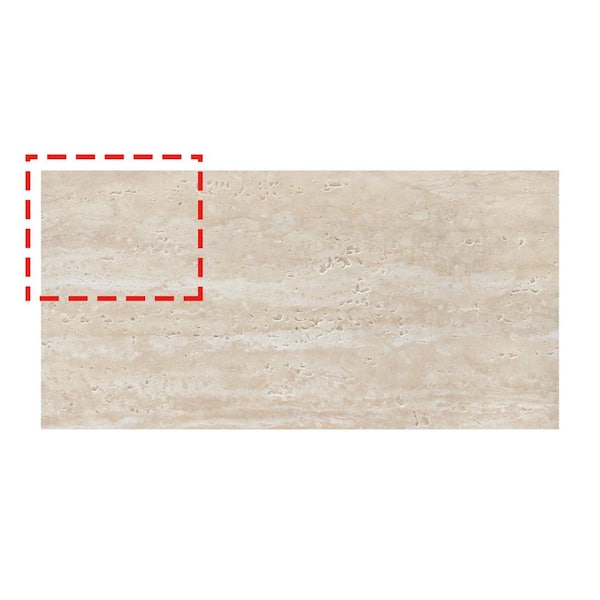 sunwings White MCM 6 in. x 6 in. Travertine Natural Clay Stone Looks Floor and Wall Tile (Sample 0.25 sq. ft.)