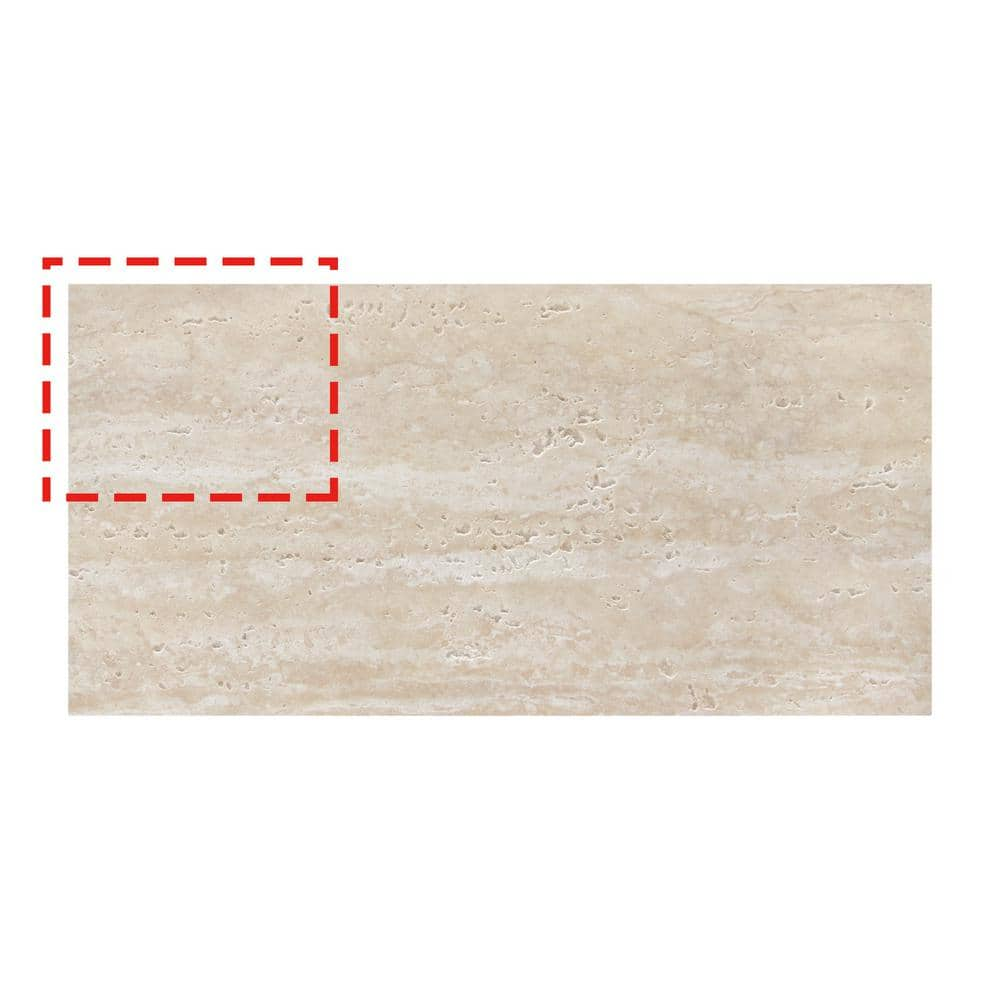 sunwings White MCM 6 in. x 6 in. Travertine Natural Clay Stone Looks ...