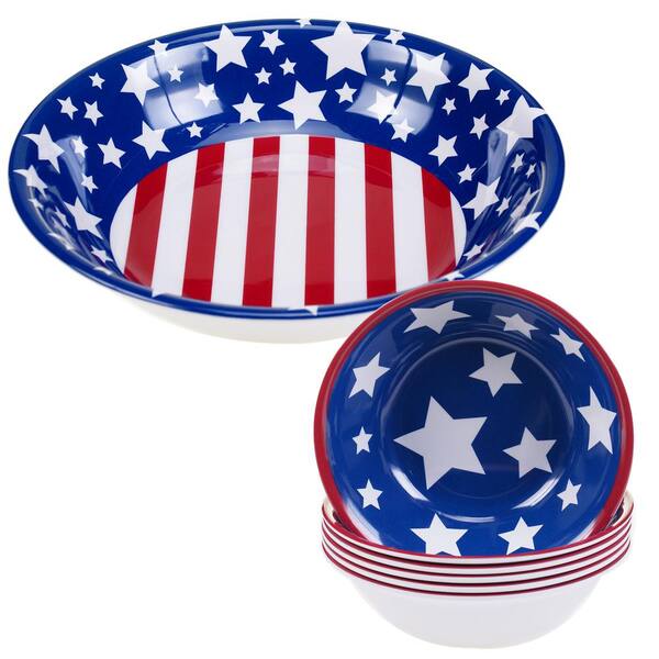 Certified International 5-Piece Stars & Stripes Salad and Pasta Set